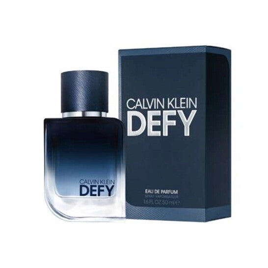 image showing the bottle and packaging for Calvin Klein Defy Cologne By Calvin Klein Eau De Parfum Spray 100ml