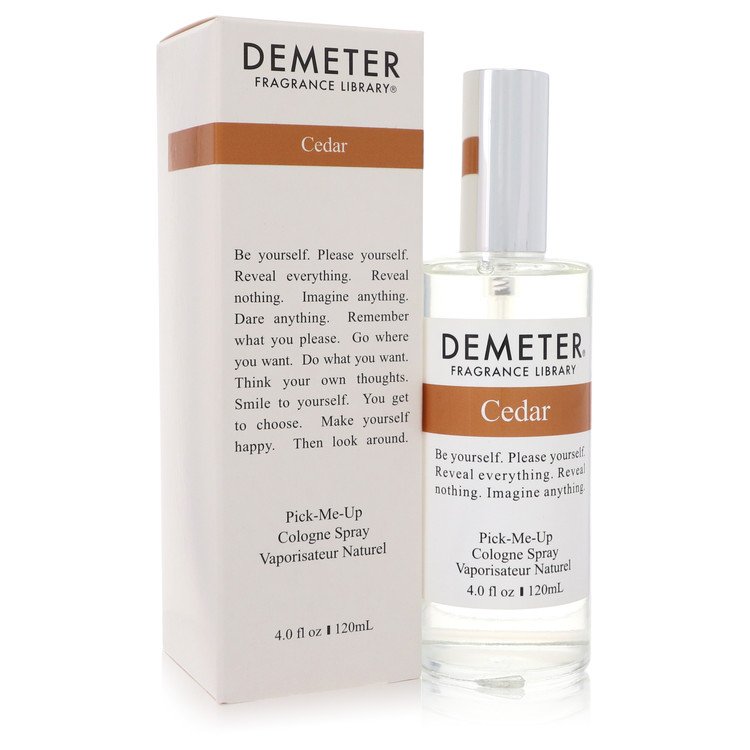 image showing the bottle and packaging for Demeter Cedar Perfume By Demeter Cologne Spray 120ml