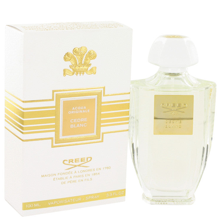 image showing the bottle and packaging for Cedre Blanc Perfume by Creed Eau De Parfum Spray  100ml