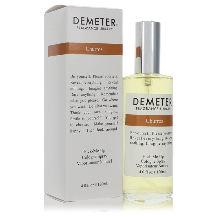 image showing the bottle and packaging for Demeter Churros Cologne By Demeter Cologne Spray (Unisex) 120ml