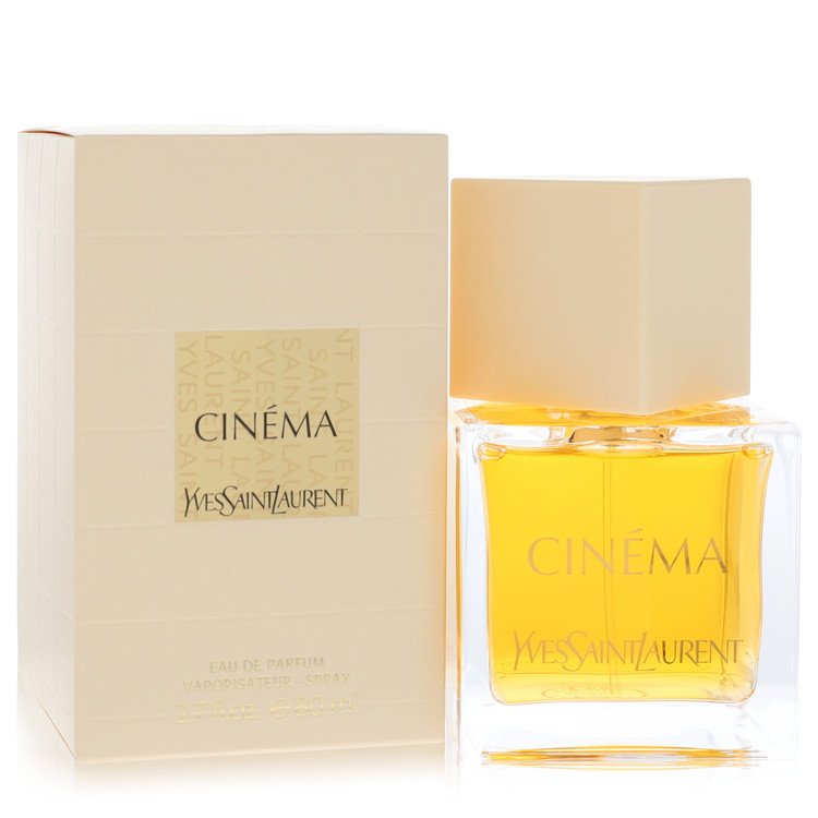 Yves Saint Laurent Cinema perfume bottle and packaging on a white background