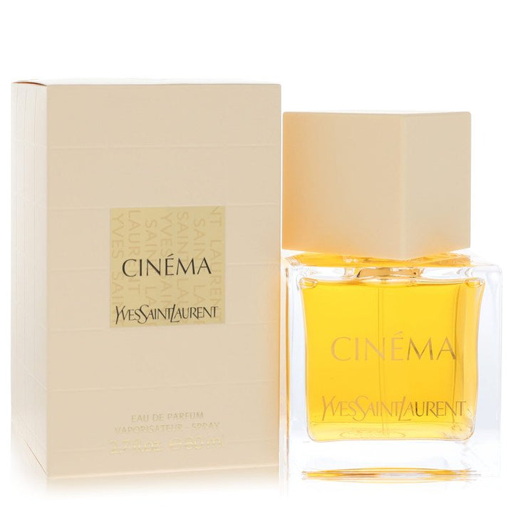 Yves Saint Laurent Cinema perfume bottle and packaging on a white background