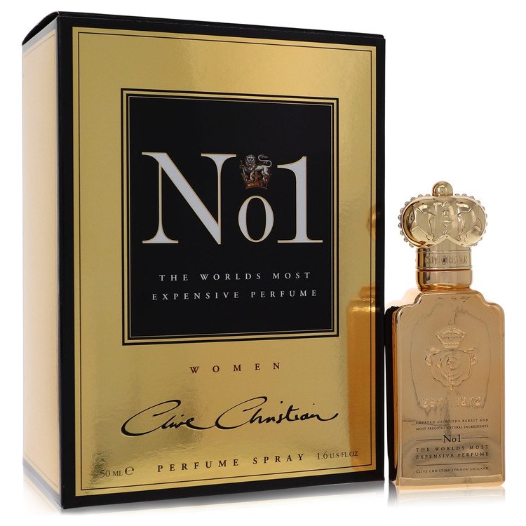 image showing the bottle and packaging for Clive Christian No. 1 Perfume By Clive Christian Pure Perfume Spray 50ml