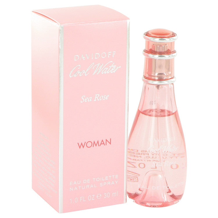 Pink Davidoff Cool Water Sea Rose perfume bottle and packaging on a white background