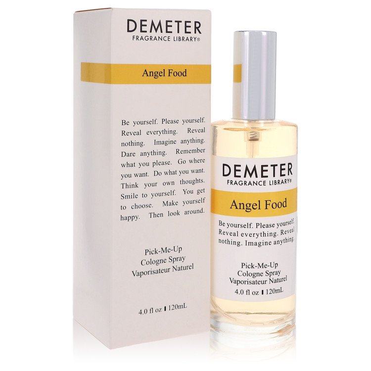 Demeter Angel Food cologne bottle and packaging on a white background