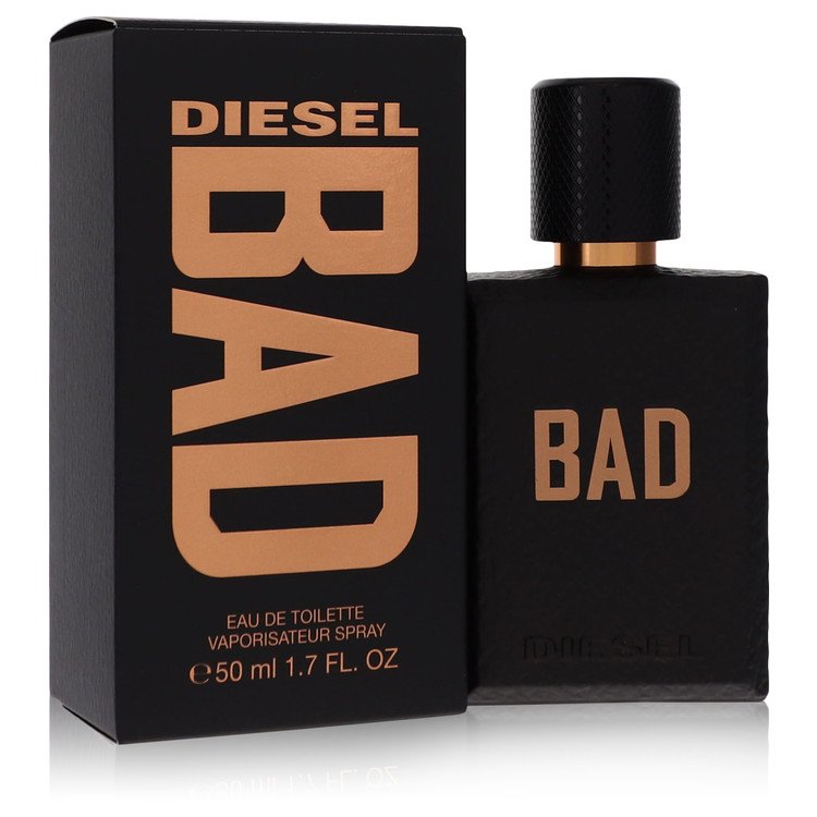 Diesel Bad perfume bottle and packaging on a white background