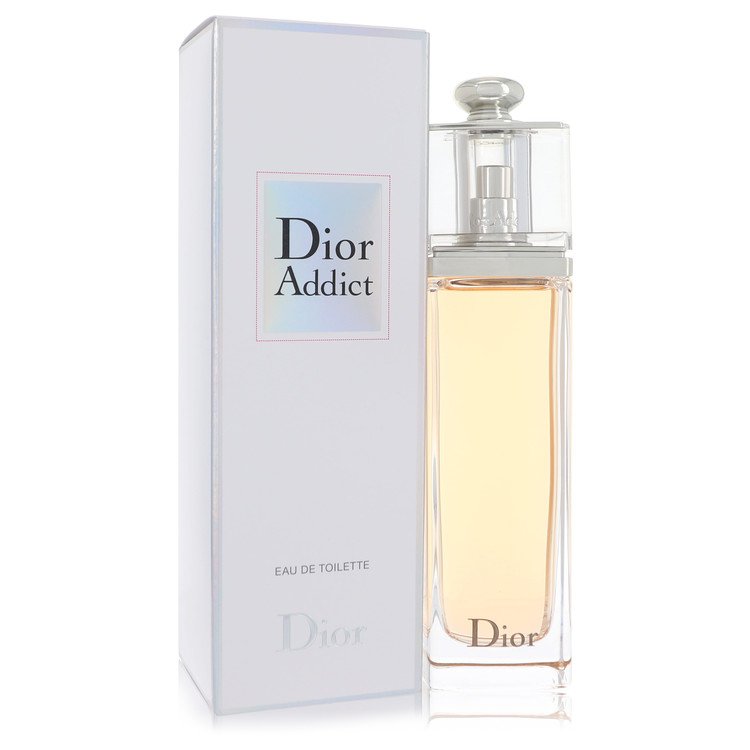 image showing the bottle and packaging for Dior Addict Perfume By Christian Dior Eau De Toilette Spray 100ml