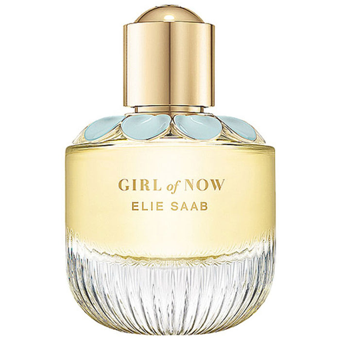 Elie Saab Girl of Now perfume bottle on a white background