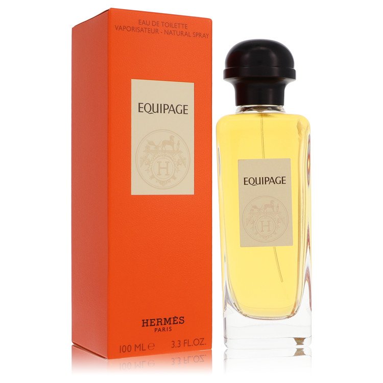 image showing the bottle and packaging for Equipage Cologne By Hermes Eau De Toilette Spray 100ml
