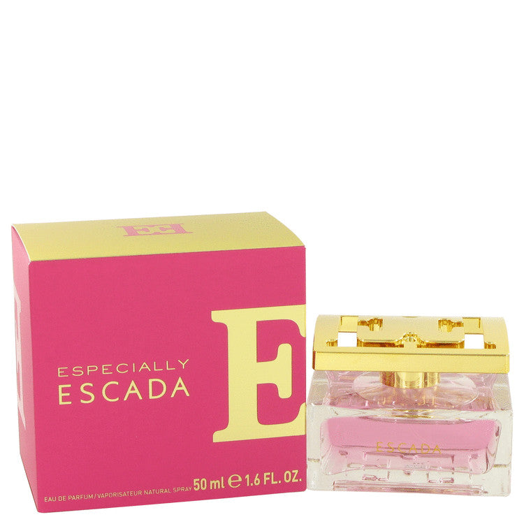 Especially Escada perfume bottle and packaging on a white background