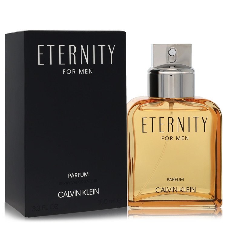 image showing the bottle and packaging for Eternity Intense Cologne By Calvin Klein Parfum Spray 100ml