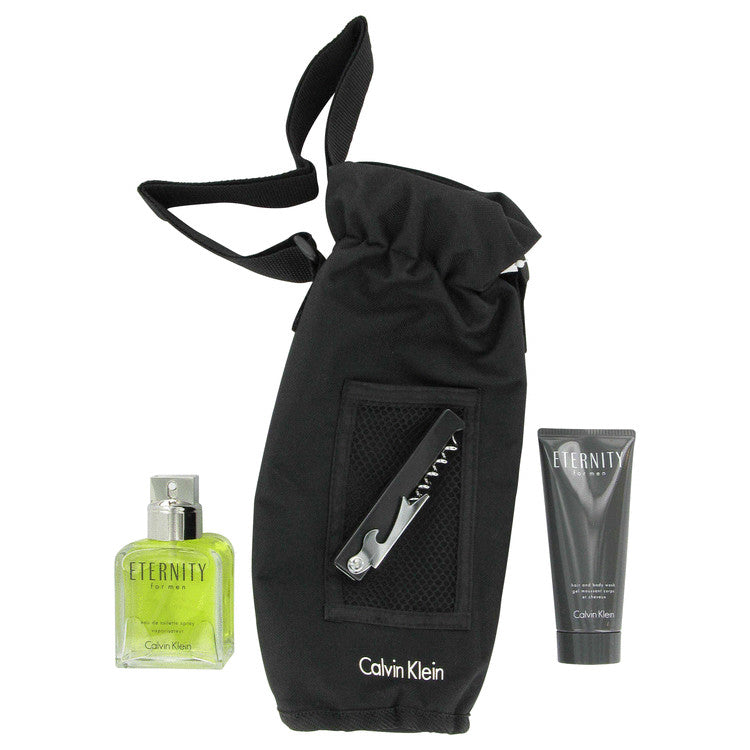 image showing the bottle and packaging for Eternity Cologne By Calvin Klein Gift Set set