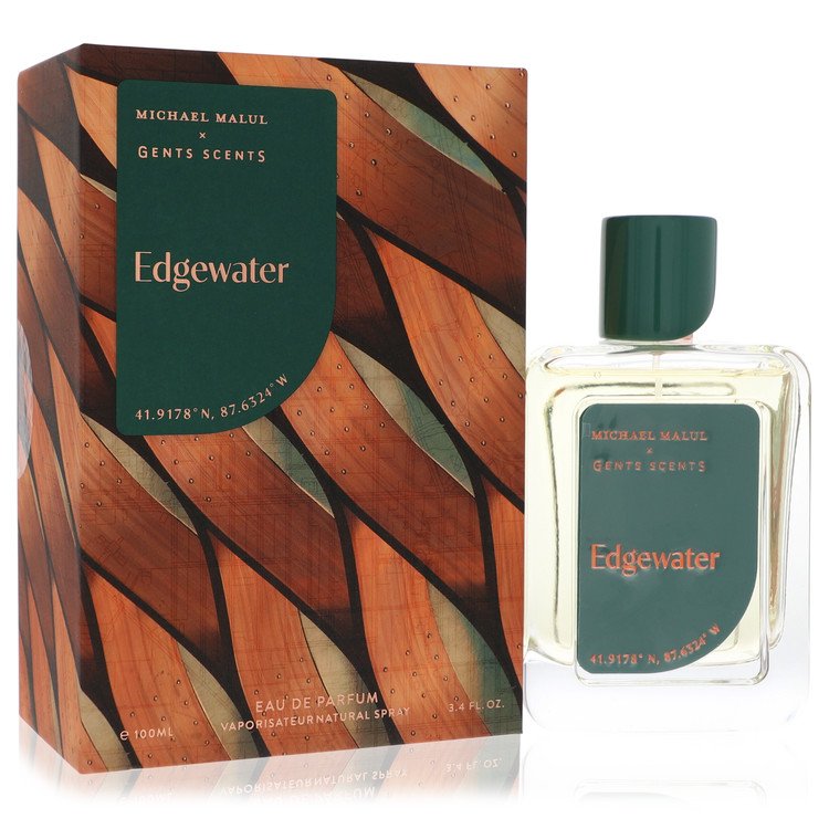 image showing the bottle and packaging for Michael Malul Edgewater Cologne By Michael Malul Eau De Parfum Spray 100ml