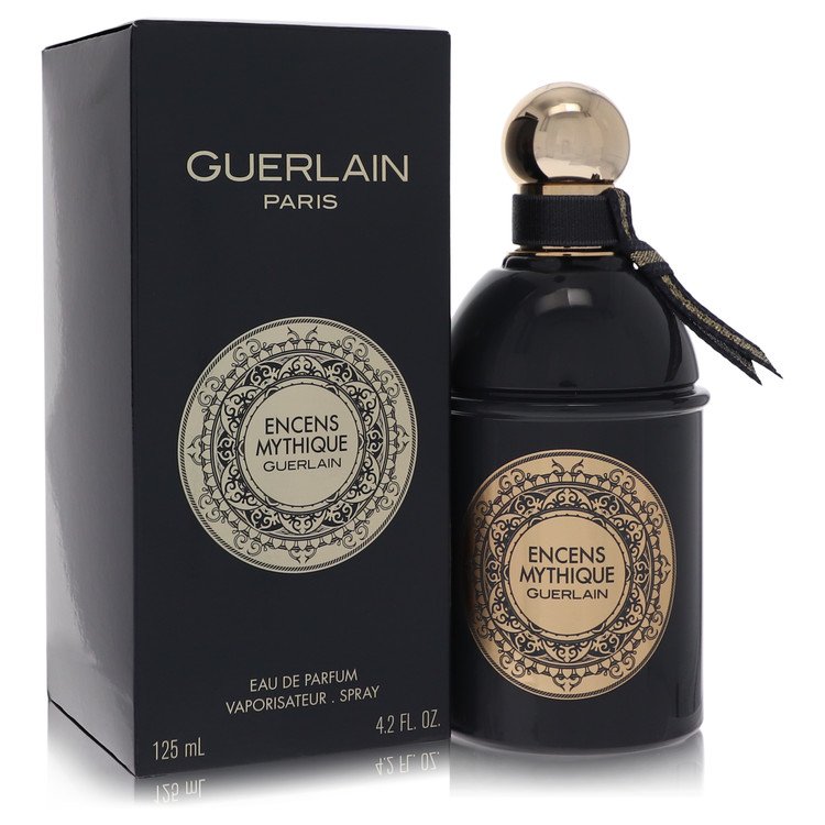 image showing the bottle and packaging for Encens Mythique D'orient Perfume By Guerlain Eau De Parfum Spray (Unisex) 125ml