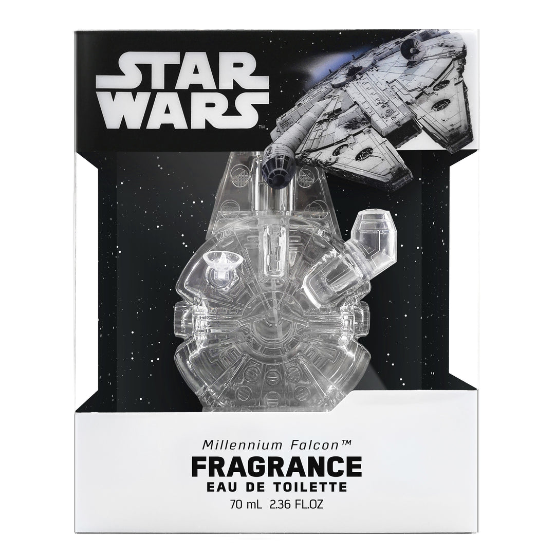 Star Wars Millennium Falcon Eau De Toilette showing packaging and product