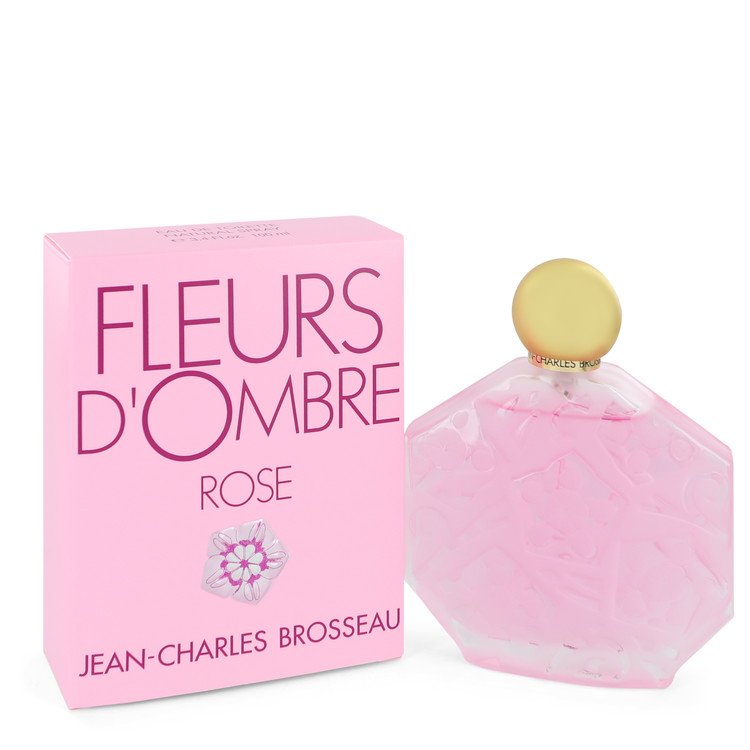 image showing the bottle and packaging for Fleurs D'Ombre Rose Perfume by Brosseau Eau De Toilette Spray 100ml