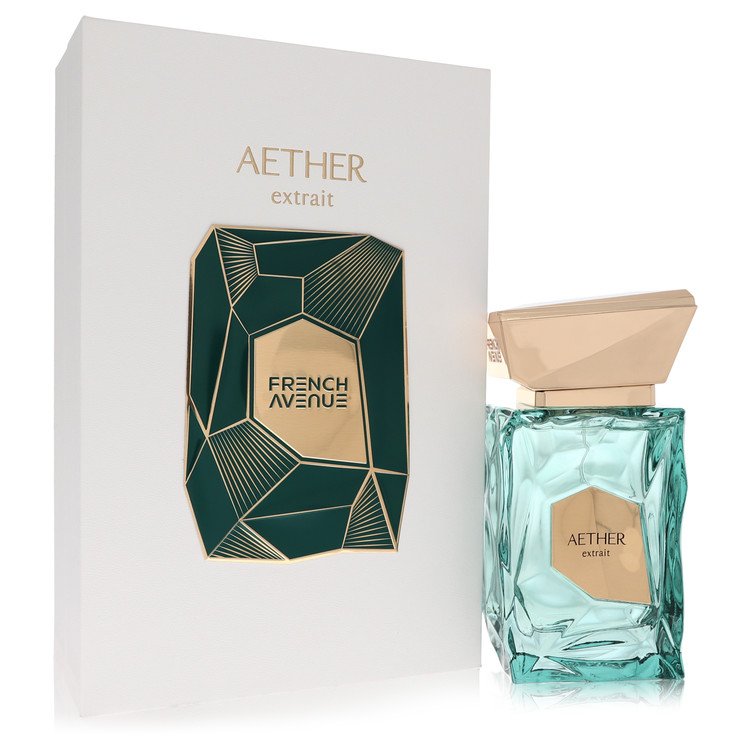image showing the bottle and packaging for Fragrance World Aether Perfume By Fragrance World Extrait De Parfum Spray (Unisex) 100ml