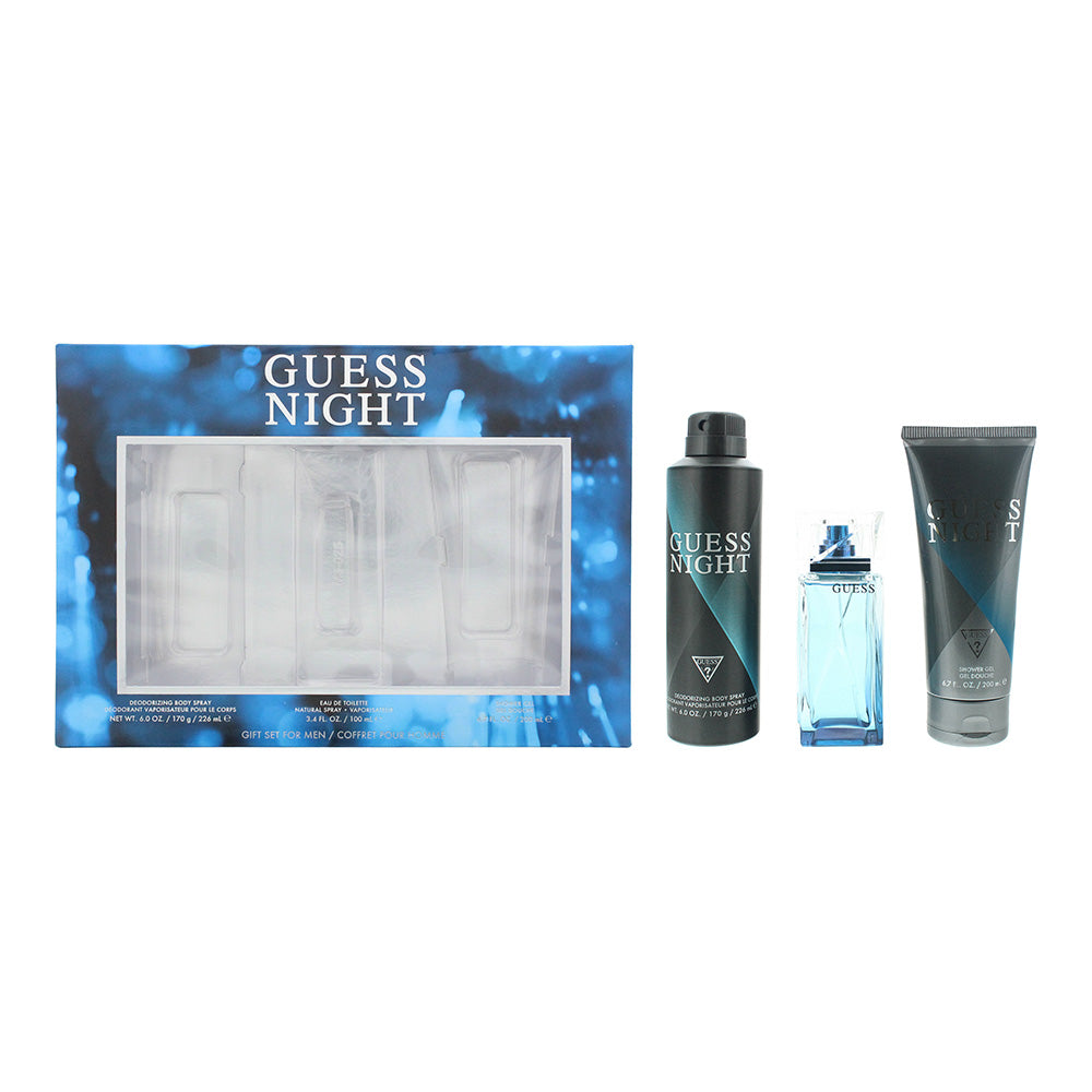 Image showing what you will get when you purchase Guess Night Mens 3Pc Set