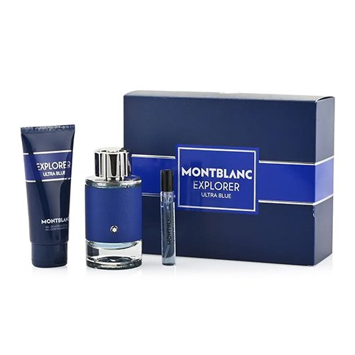 Image showing what you will get when you purchase Explorer Ultra Blue 3Pc Set   Edp 100Ml + Travel Spray 7.5Ml + All Over Shower Gel 100Ml