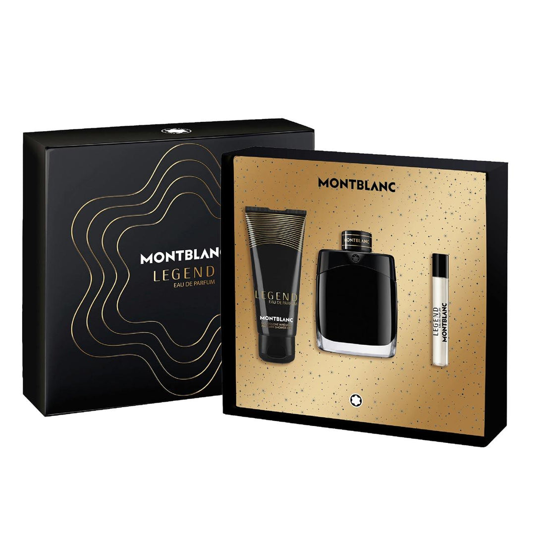 Image showing what you will get when you purchase Mont Blanc Legend Men 3Pc Gift Set   100Ml Edp + 100Ml Shower Gel + 7.5Ml Edp