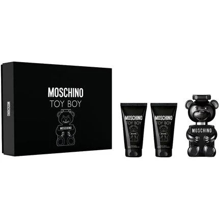 Image showing what you will get when you purchase Toy Boy 3Pc Men Gift Set   50Ml Edp + 50Ml Shower Gel +50Ml Aftershave Balm