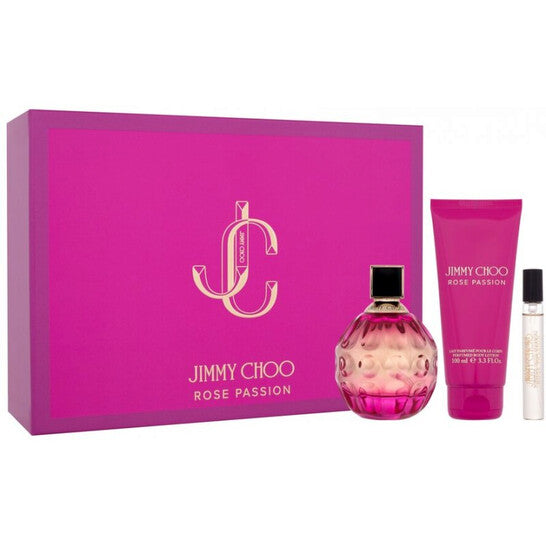 Image showing what you will get when you purchase Jimmy Choo Rose Passion Perfume By Jimmy Choo Gift Set