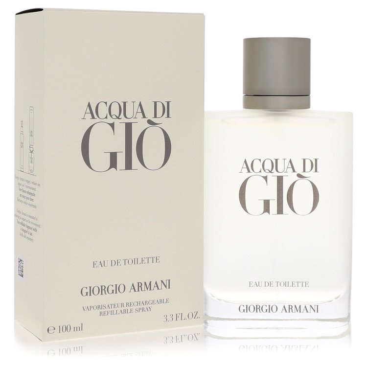 Acqua Di Gio Cologne By Giorgio Armani Eau De Toilette Spray Refillable 100ml