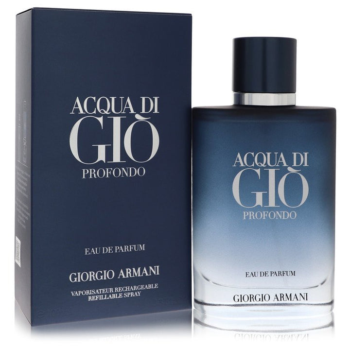 Acqua Di Gio Profondo Cologne By Giorgio Armani Eau De Parfum Spray Refillable 100ml