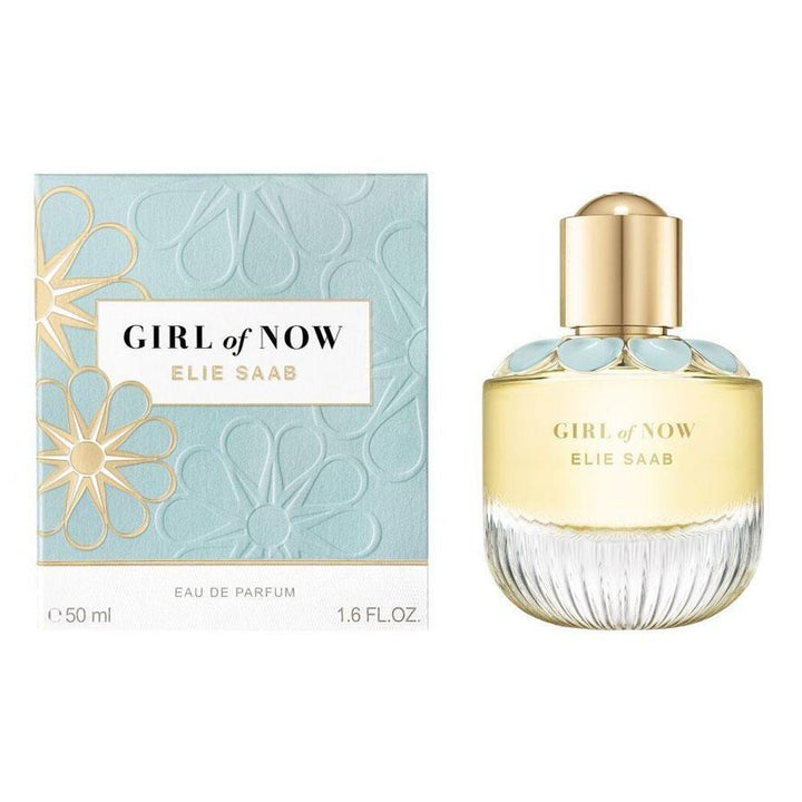 Elie Saab Girl of Now perfume bottle and packaging on a white background