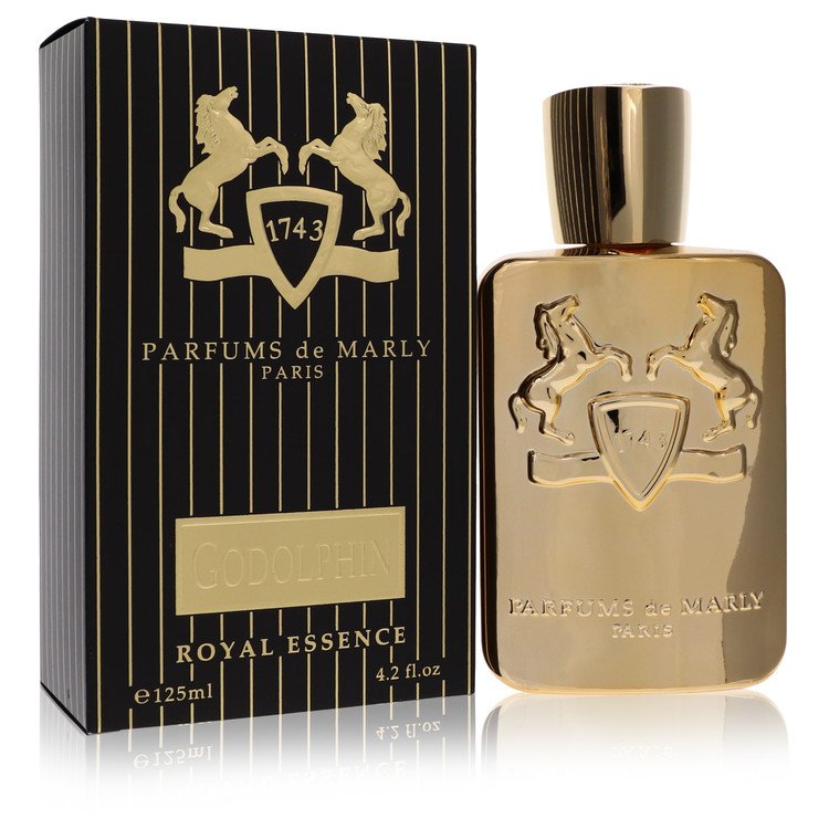 Gold Parfums de Marly perfume bottle and packaging on a white background