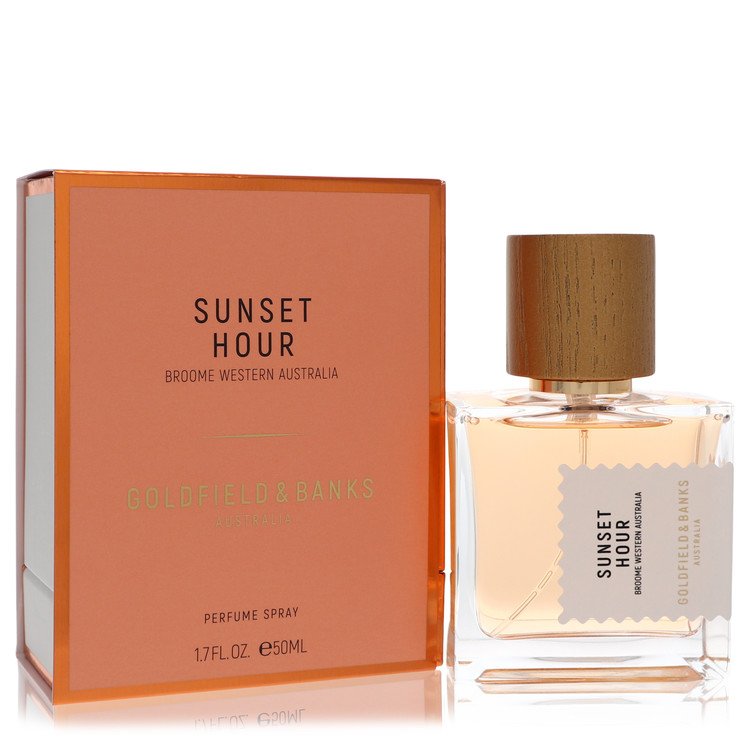 image showing the bottle and packaging for Goldfield & Banks Sunset Hour Cologne By Goldfield & Banks Perfume Spray (Unisex) 50ml