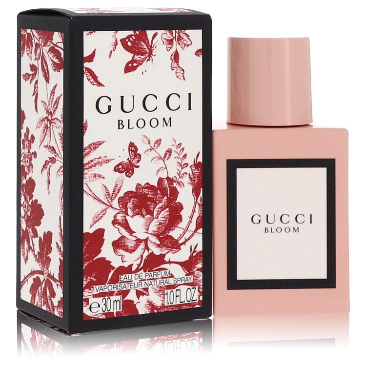 image showing the bottle and packaging for Gucci Bloom Perfume By Gucci Eau De Parfum Spray 30ml