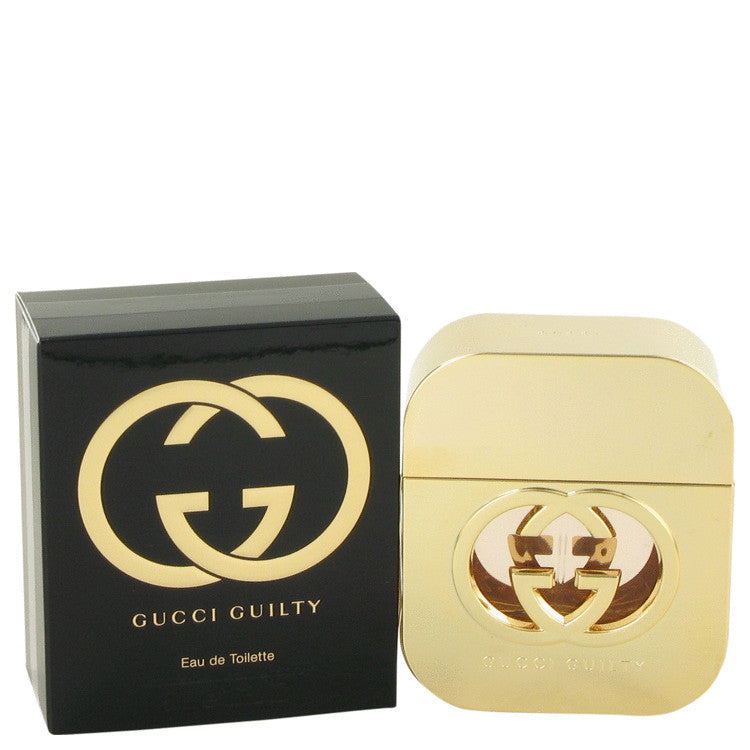 image showing the bottle and packaging for Gucci Guilty Perfume By Gucci Eau De Toilette Spray 50ml