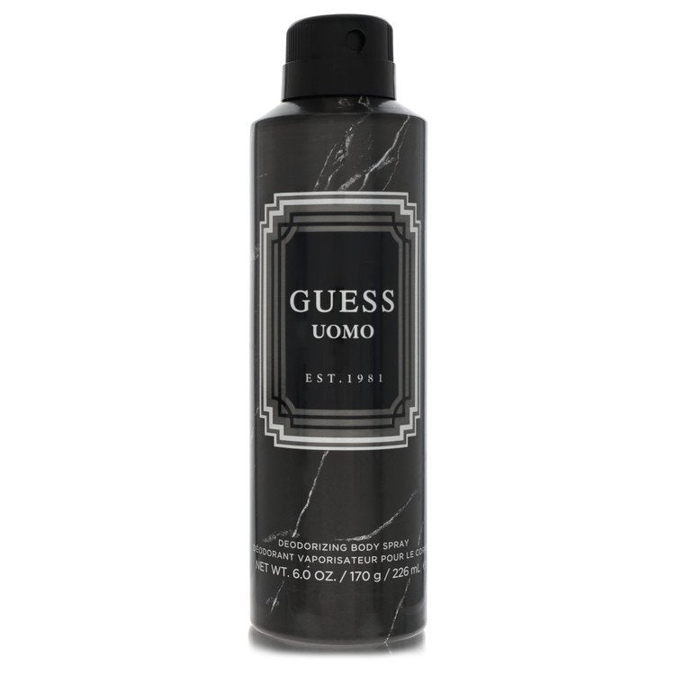image showing the bottle and packaging for Guess Uomo Cologne By Guess Fragrance Mist 180ml