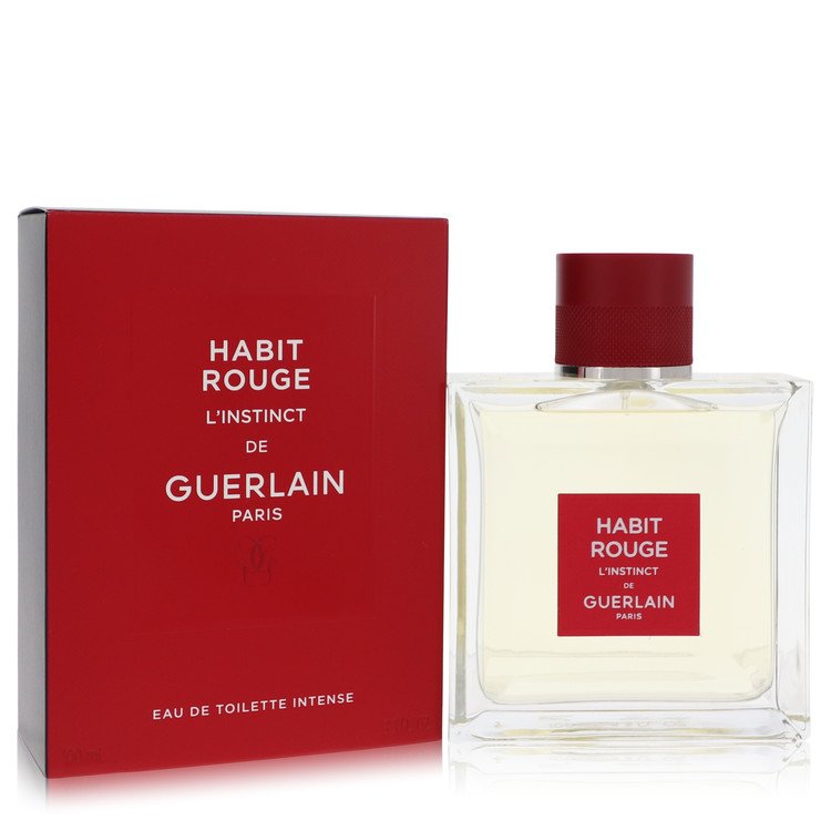 Image showing what you will get when you purchase Habit Rouge L'Instinct Cologne By Guerlain Eau De Toilette Intense Spray
