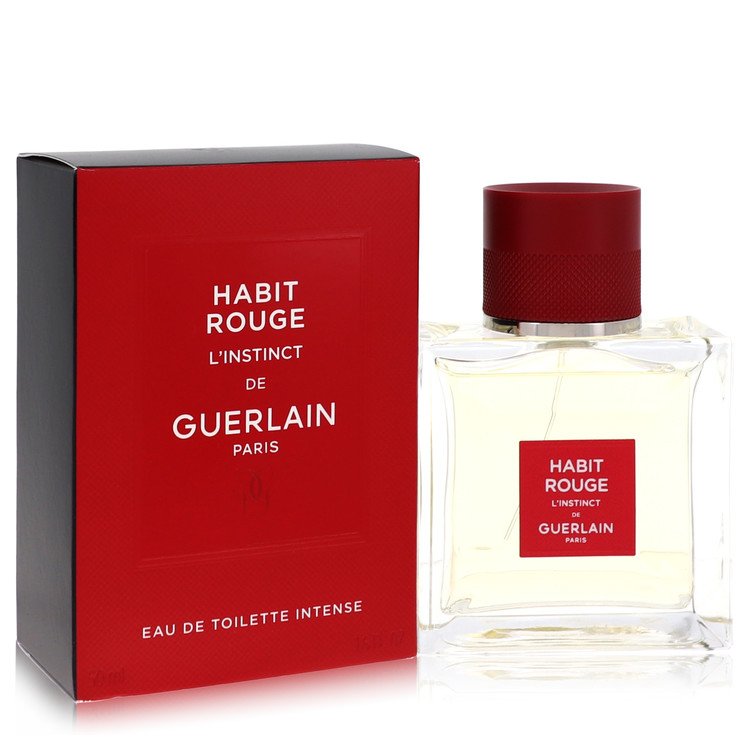 Image showing what you will get when you purchase Habit Rouge L'Instinct Cologne By Guerlain Eau De Toilette Intense Spray