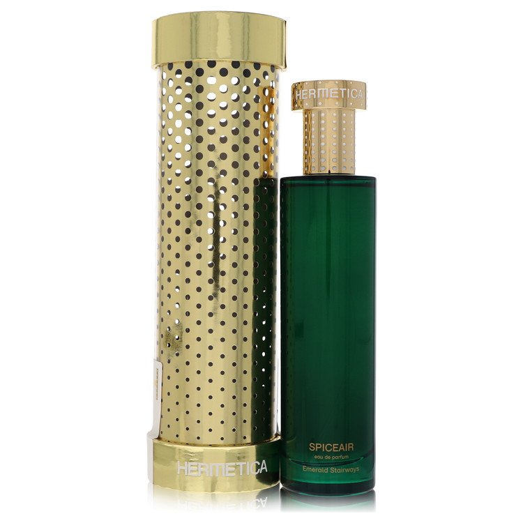 image showing the bottle and packaging for Emerald Stairways Spiceair Perfume By Hermetica Eau De Parfum Spray (Unisex Alcohol Free) 100ml