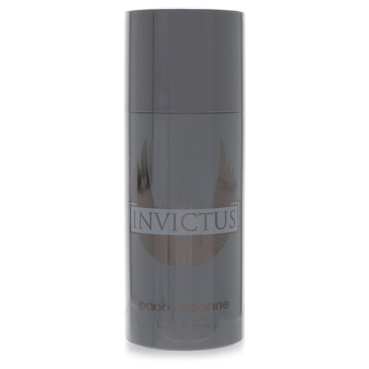 image showing the bottle and packaging for Invictus Cologne By Paco Rabanne Deodorant Spray 150ml