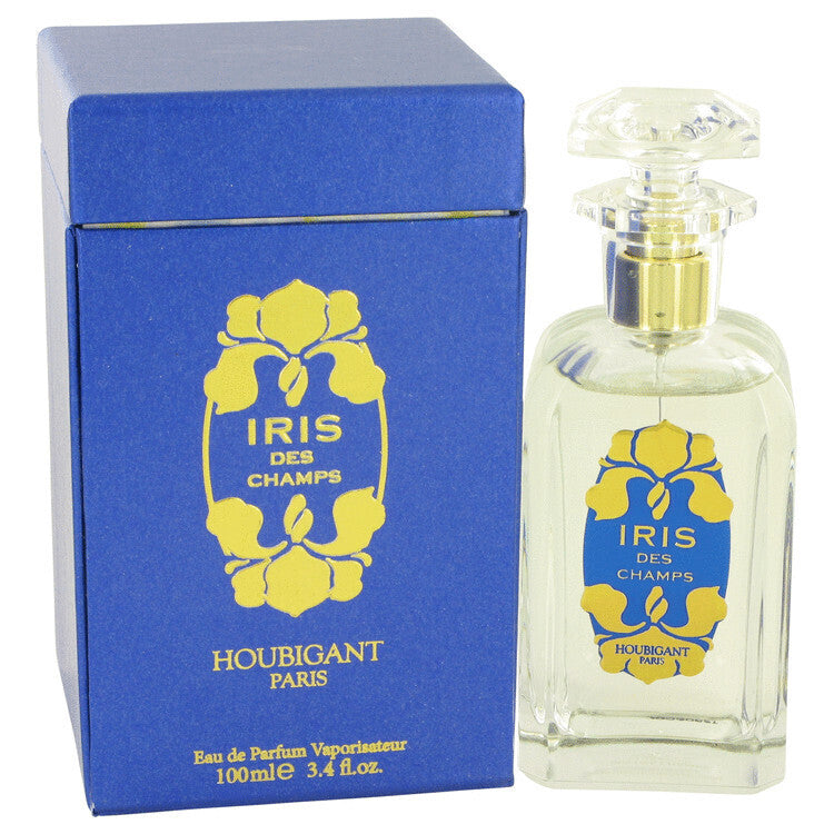 image showing the bottle and packaging for Iris Des Champs Perfume By Houbigant Eau De Parfum Spray 100ml