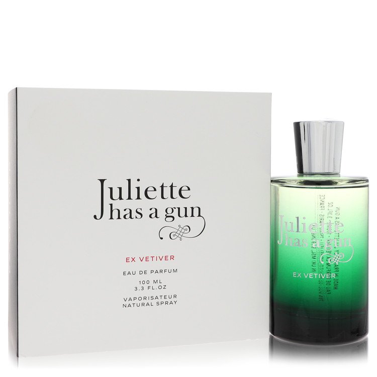image showing the bottle and packaging for Juliette Has A Gun Ex Vetiver Cologne By Juliette Has A Gun Eau De Parfum Spray (Unisex) 100ml