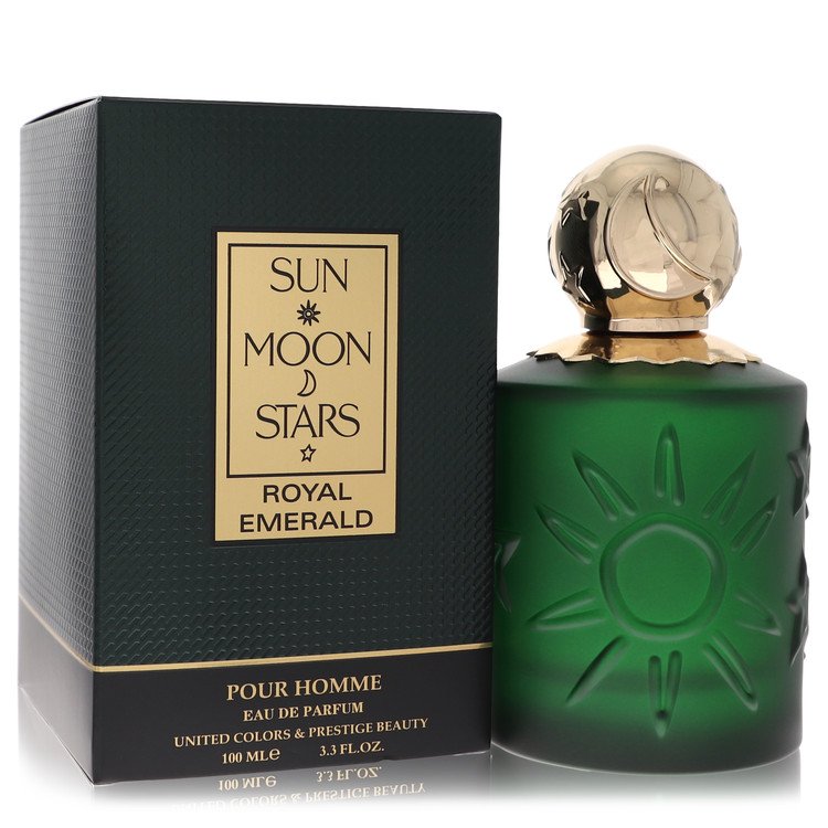 image showing the bottle and packaging for karl lagerfeld cologne sun moon stars royal emerald eau de parfum spray 100ml