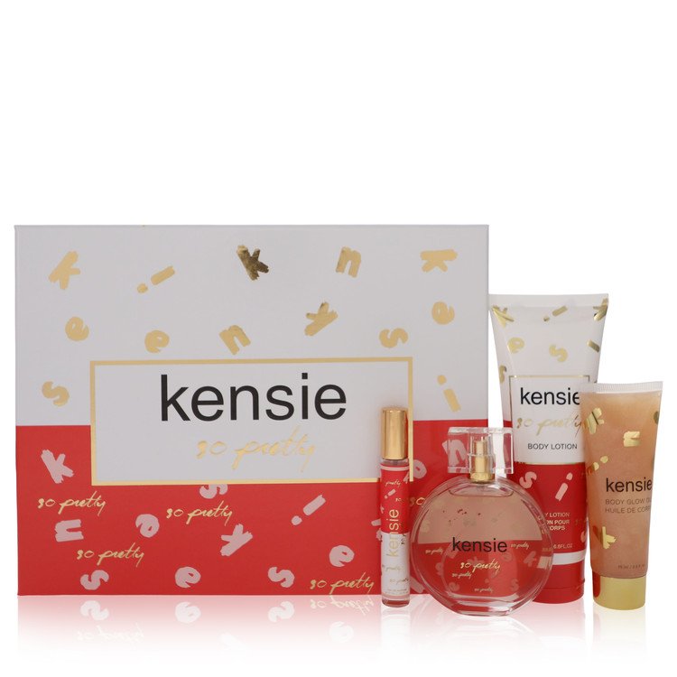 image showing the bottle and packaging for Kensie So Pretty Perfume By Kensie Gift Set set
