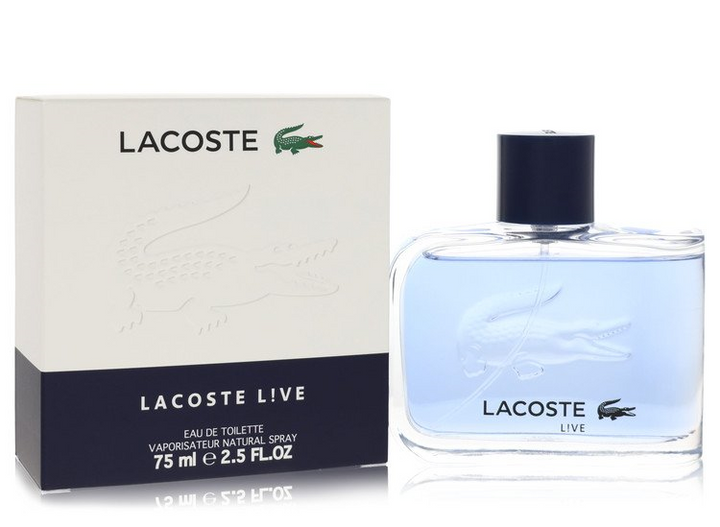 Lacoste Live perfume bottle and packaging on a white background