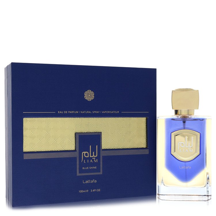 Image showing what you will get when you purchase Lattafa Liam Blue Shine Cologne By Lattafa Eau De Parfum Spray (Unisex)