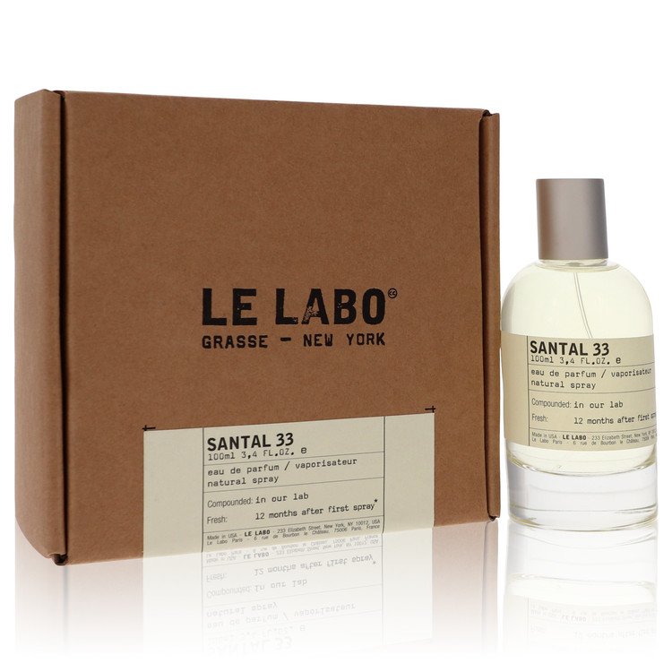 image showing the bottle and packaging for Santal 33 by Le Labo Eau De Parfum Spray 100ml