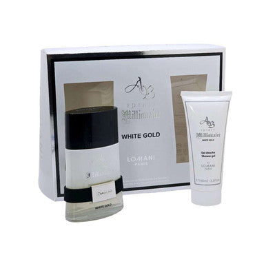 Lomani Millionaire White Gold (M) Set   EDP 100ml + 100ml Shower Gel set  - Just Perfume