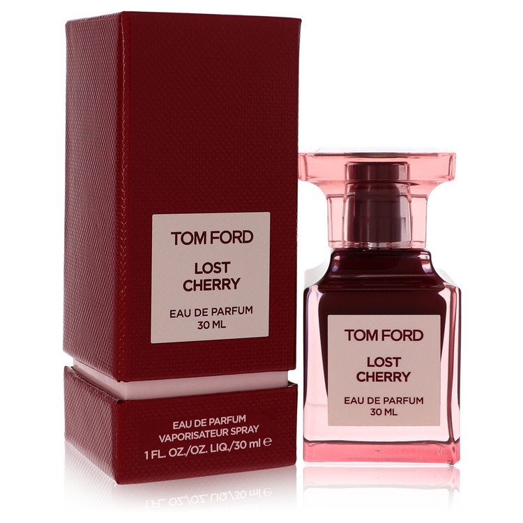image showing the bottle and packaging for Tom Ford Lost Cherry Perfume By Tom Ford Eau De Parfum Spray 30ml