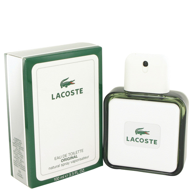 image showing the bottle and packaging for Lacoste Cologne By Lacoste Eau De Toilette Spray 100ml