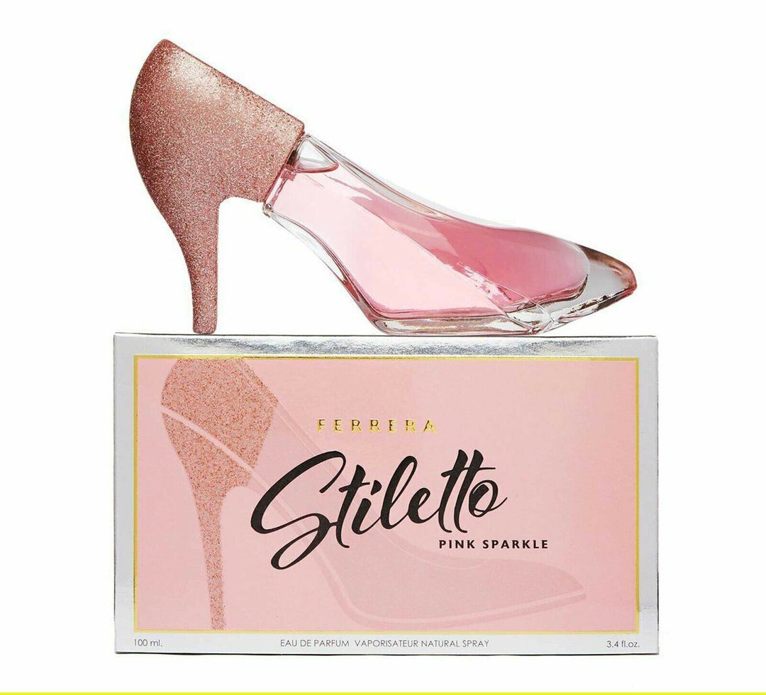 Image showing what you will get when you purchase Ferrera Stilleto Pink Sparkle Edp Spray