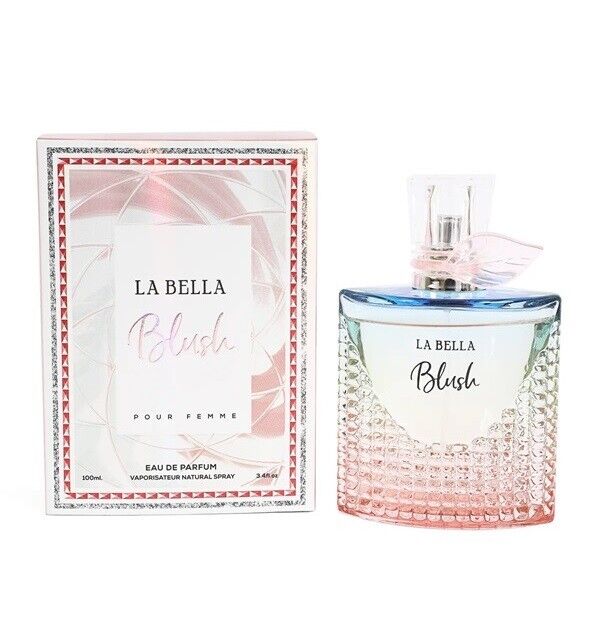 La Bella Blush perfume bottle and packaging on a white background